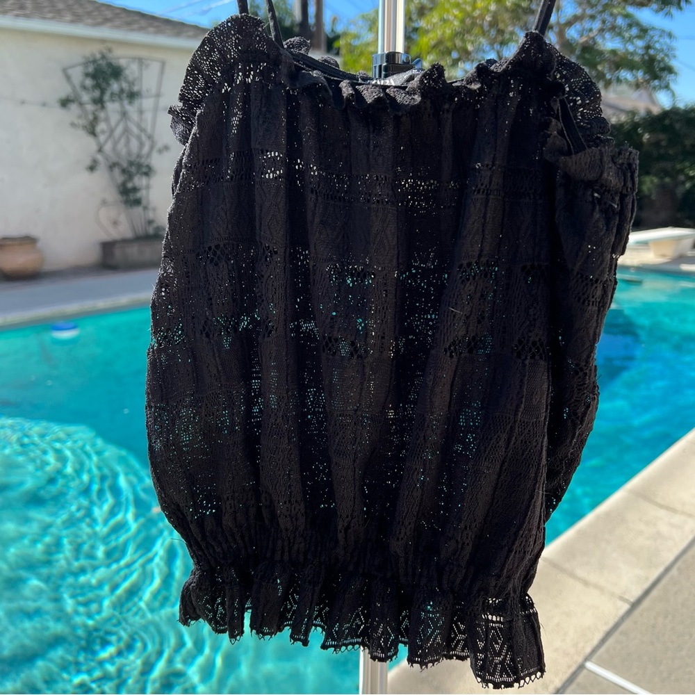 Zara lace ruffled crop top
